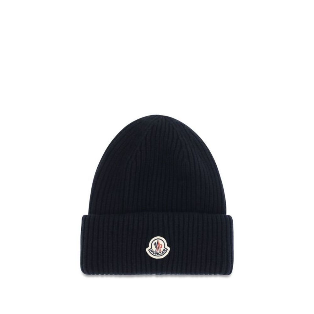 Moncler Blue Wool Oves Aries Men's Beanie